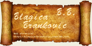 Blagica Branković vizit kartica